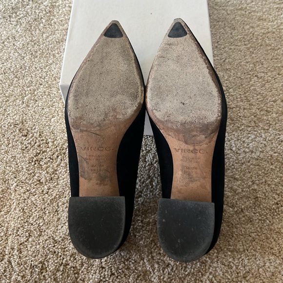 Vince Rafe Block Heel Black Suede Sz 7.5 - Picture 5 of 9